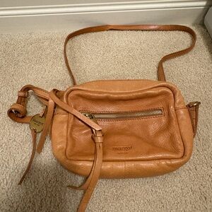 Margot Camel Leather Crossbody Bag